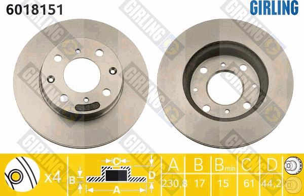 Girling 6018151 - Disque de frein cwaw.fr