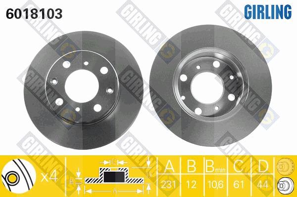 Girling 6018103 - Disque de frein cwaw.fr