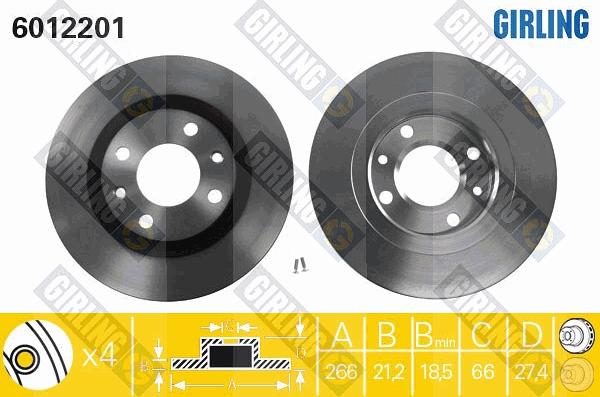 Girling 6012201 - Disque de frein cwaw.fr