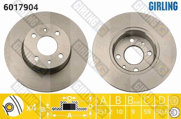 Girling 6017904 - Disque de frein cwaw.fr