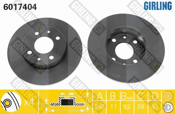 Girling 6017404 - Disque de frein cwaw.fr