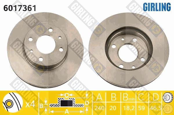 Girling 6017361 - Disque de frein cwaw.fr