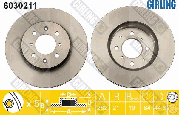 Girling 6030211 - Disque de frein cwaw.fr