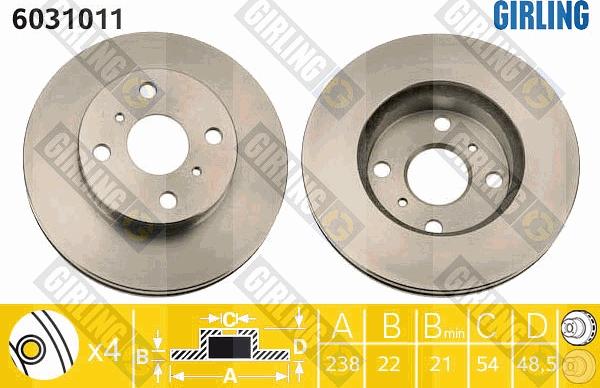 Girling 6031011 - Disque de frein cwaw.fr