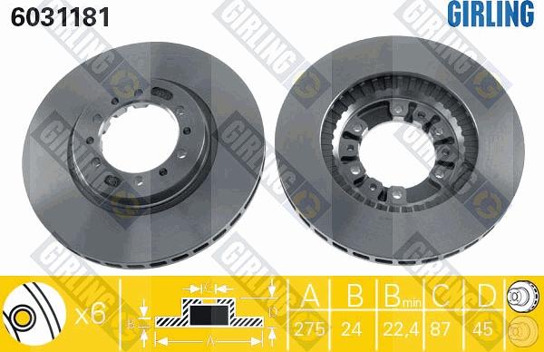 Girling 6031181 - Disque de frein cwaw.fr