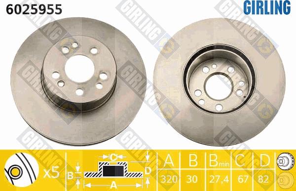 Girling 6025955 - Disque de frein cwaw.fr