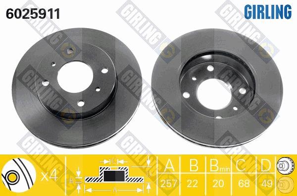 Girling 6025911 - Disque de frein cwaw.fr