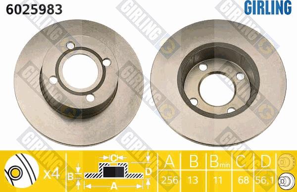 Girling 6025983 - Disque de frein cwaw.fr