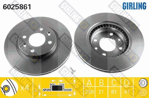 Girling 6025861 - Disque de frein cwaw.fr