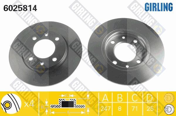 Girling 6025814 - Disque de frein cwaw.fr