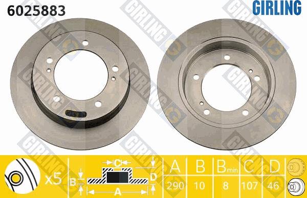 Girling 6025883 - Disque de frein cwaw.fr