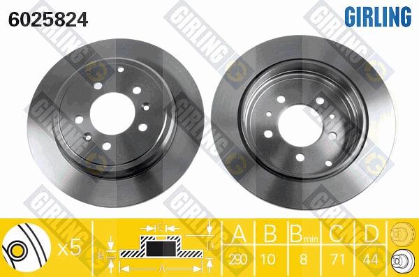 Girling 6025824 - Disque de frein cwaw.fr