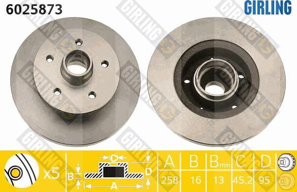 Girling 6025873 - Disque de frein cwaw.fr