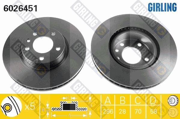 Girling 6026451 - Disque de frein cwaw.fr