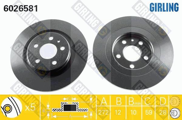 Girling 6026581 - Disque de frein cwaw.fr