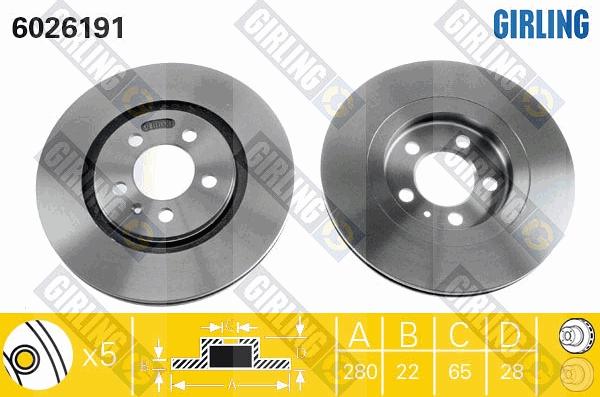 Girling 6026191 - Disque de frein cwaw.fr