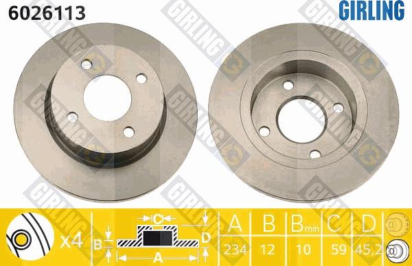 Girling 6026113 - Disque de frein cwaw.fr