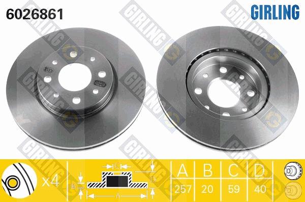 Girling 6026861 - Disque de frein cwaw.fr