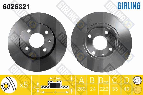 Girling 6026821 - Disque de frein cwaw.fr