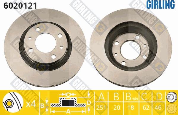 Girling 6020121 - Disque de frein cwaw.fr