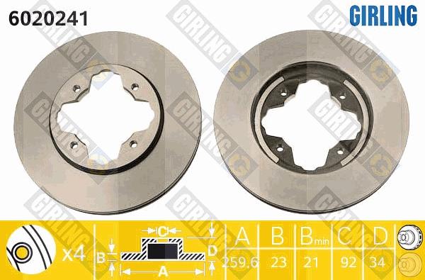 Girling 6020241 - Disque de frein cwaw.fr