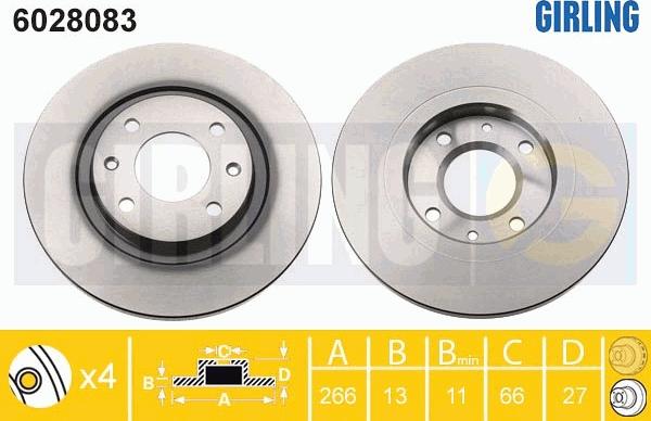 Girling 6028083 - Disque de frein cwaw.fr