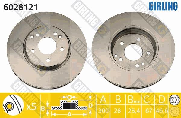 Girling 6028121 - Disque de frein cwaw.fr