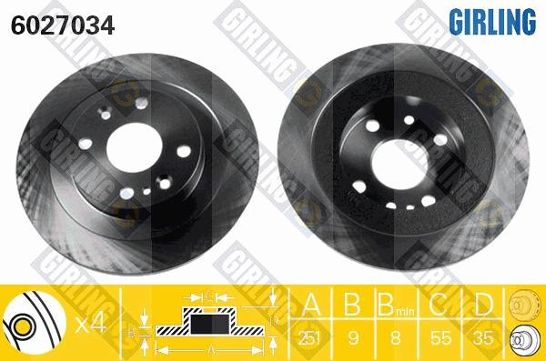 Girling 6027034 - Disque de frein cwaw.fr