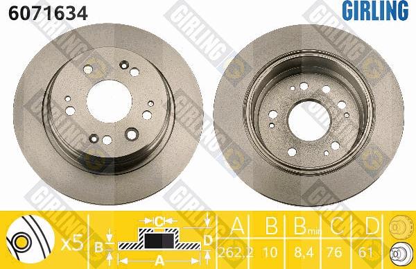 Girling 6071634 - Disque de frein cwaw.fr