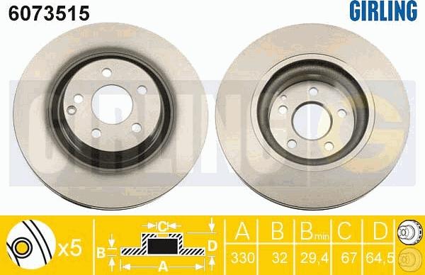 Girling 6073515 - Disque de frein cwaw.fr