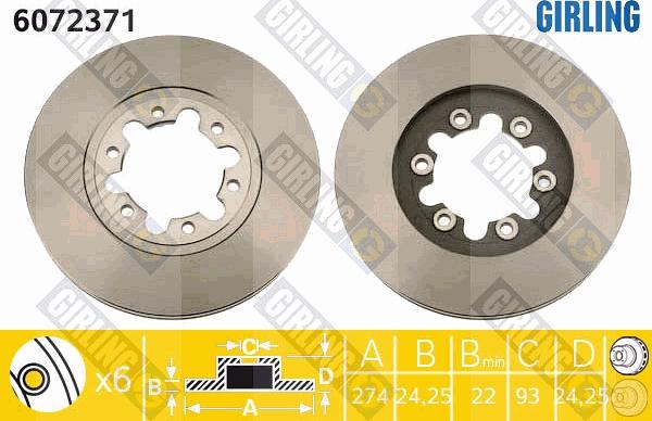 Girling 6072371 - Disque de frein cwaw.fr