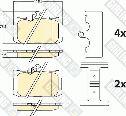 Girling 6144606 - Kit de plaquettes de frein, frein à disque cwaw.fr