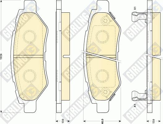 Girling 6146029 - Kit de plaquettes de frein, frein à disque cwaw.fr