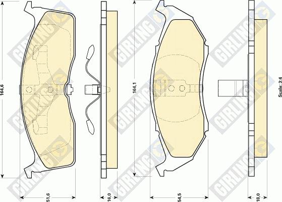 Girling 6140915 - Kit de plaquettes de frein, frein à disque cwaw.fr