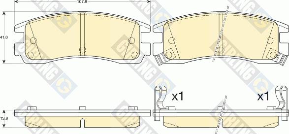 Girling 6140989 - Kit de plaquettes de frein, frein à disque cwaw.fr