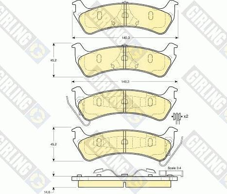 Girling 6140415 - Kit de plaquettes de frein, frein à disque cwaw.fr