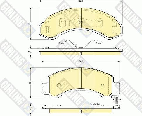 Girling 6140043 - Kit de plaquettes de frein, frein à disque cwaw.fr