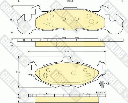 Girling 6140035 - Kit de plaquettes de frein, frein à disque cwaw.fr