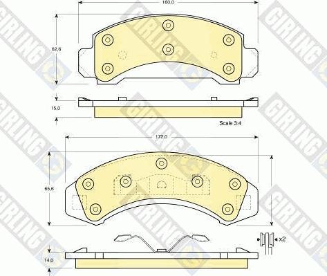 Girling 6140139 - Kit de plaquettes de frein, frein à disque cwaw.fr