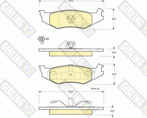 Girling 6140125 - Kit de plaquettes de frein, frein à disque cwaw.fr