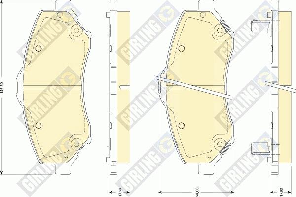 Girling 6141449 - Kit de plaquettes de frein, frein à disque cwaw.fr