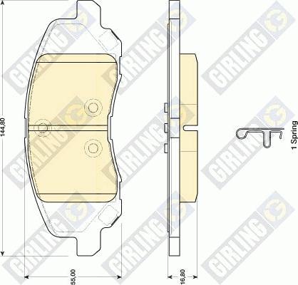 Girling 6141419 - Kit de plaquettes de frein, frein à disque cwaw.fr