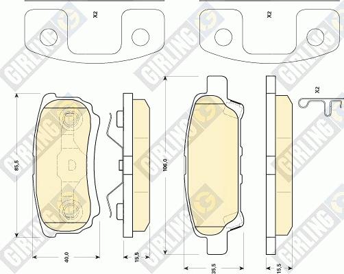 Girling 6141439 - Kit de plaquettes de frein, frein à disque cwaw.fr