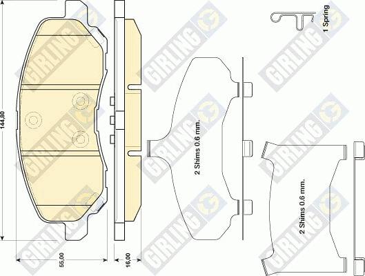 Girling 6141429 - Kit de plaquettes de frein, frein à disque cwaw.fr