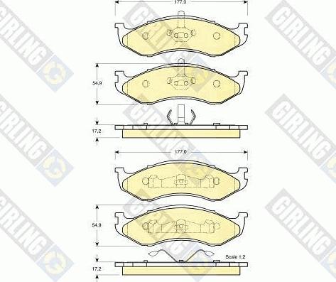 Girling 6141045 - Kit de plaquettes de frein, frein à disque cwaw.fr