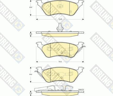 Girling 6141305 - Kit de plaquettes de frein, frein à disque cwaw.fr