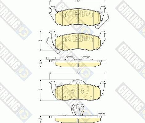 Girling 6141375 - Kit de plaquettes de frein, frein à disque cwaw.fr