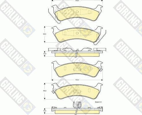 Girling 6141245 - Kit de plaquettes de frein, frein à disque cwaw.fr