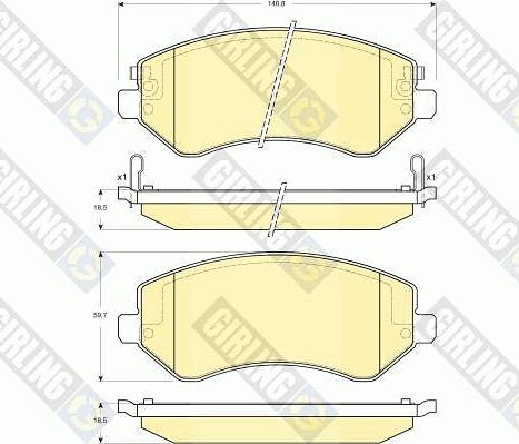 Girling 6141261 - Kit de plaquettes de frein, frein à disque cwaw.fr