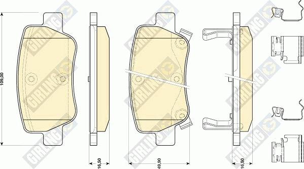 Girling 6141754 - Kit de plaquettes de frein, frein à disque cwaw.fr